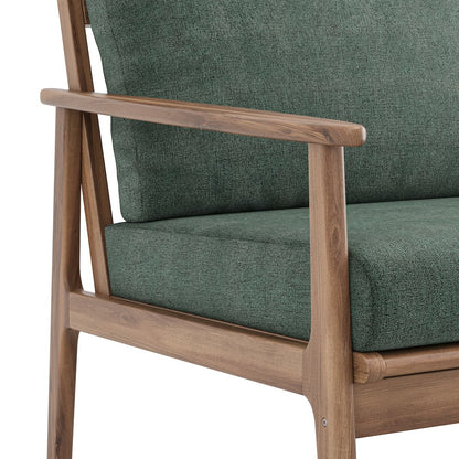 Ashton 3-Piece Wood Patio Conversation Set in Moss Green