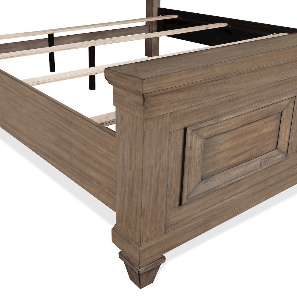 Mariana Wood Queen Size Bed, Vintage Mocha