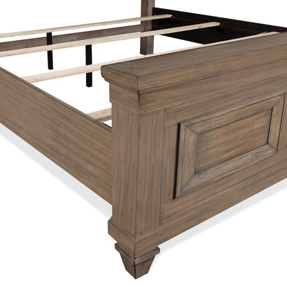 Mariana Wood Queen Size Bed, Vintage Mocha