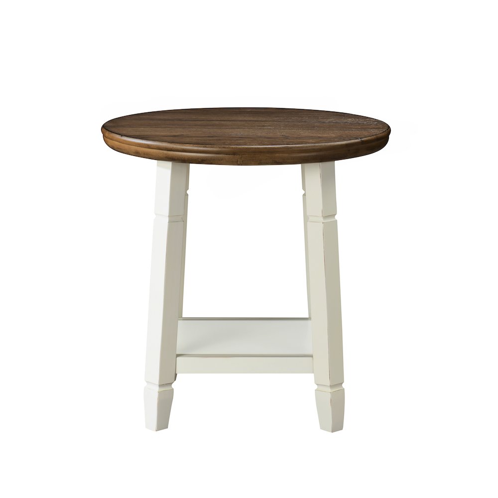 Flaherty 3-Piece Wood Occasional Table Set in Brown/White