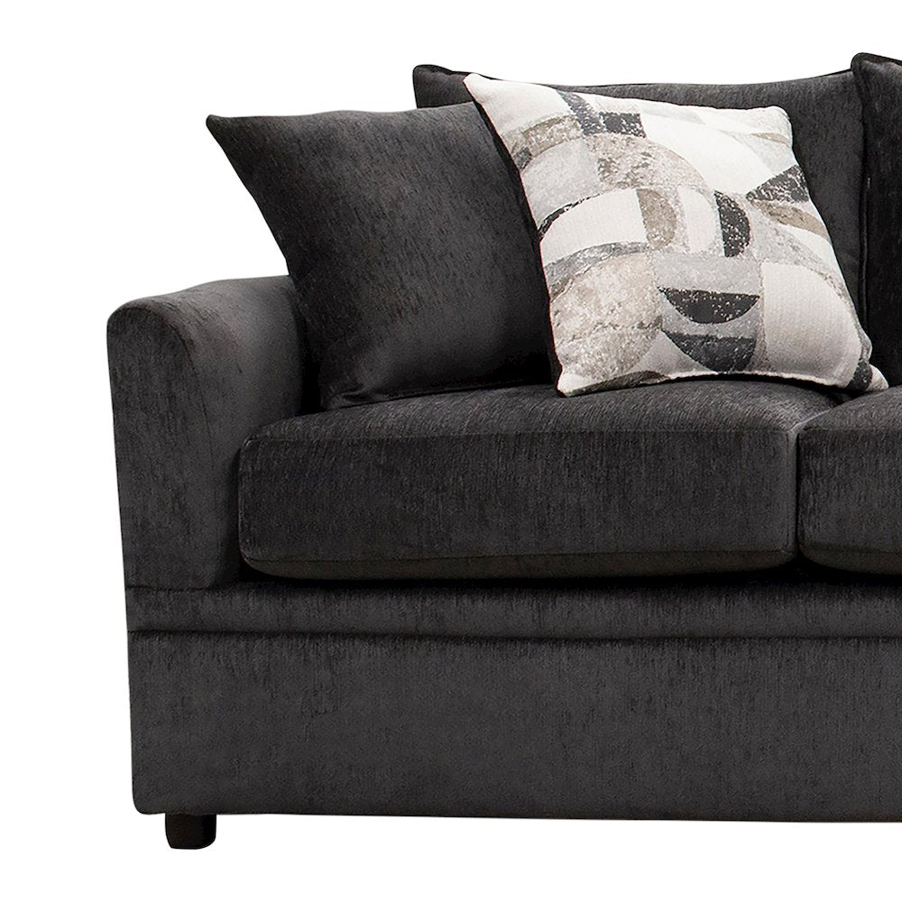 Sylvie Polyester Upholstered Sofa in Dark Gray