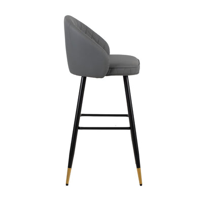 New Classic Furniture Oliver Vegan Leather Bar Chair in Gray (Set of 4)