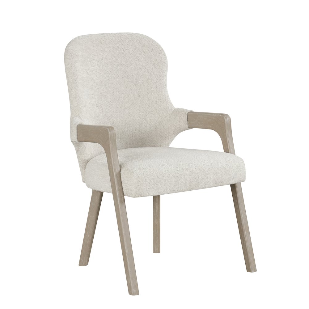 Gwendolyn 5-Pc Wood Round Dining Set w Arm Chairs in Taupe