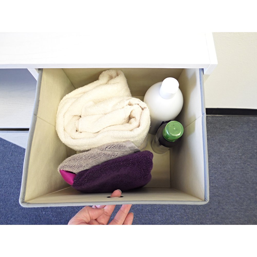 Colonial Fabric Bins in Beige