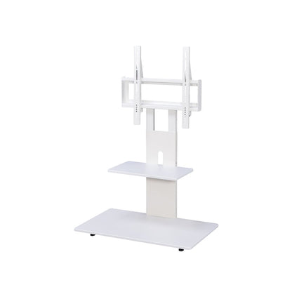 TV Stand with Mount with Two Shelves, Adjustable, in White