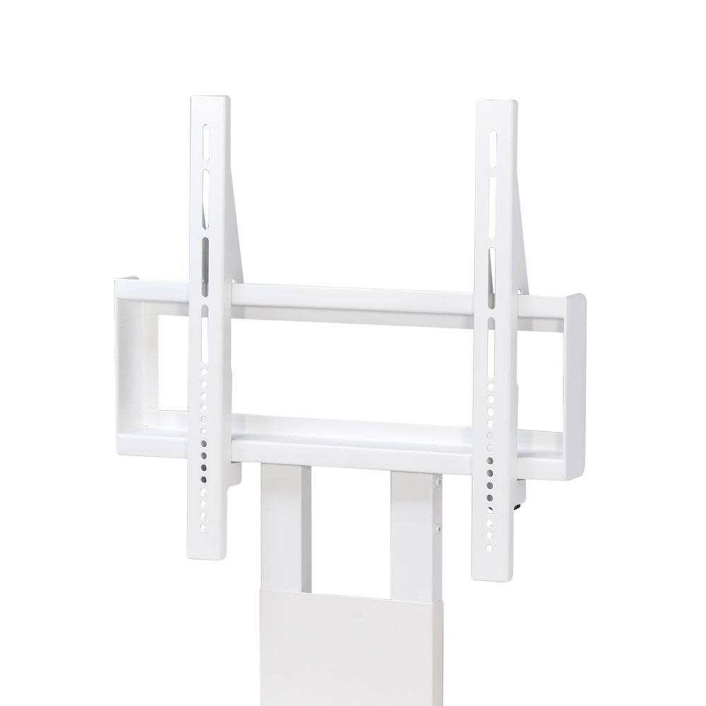 TV Stand with Mount with Two Shelves, Adjustable, in White