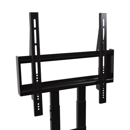 TV Stand with Mount with Two Shelves, Adjustable, in Black