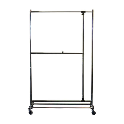 Adjustable garment rack, chrome finish with casters
