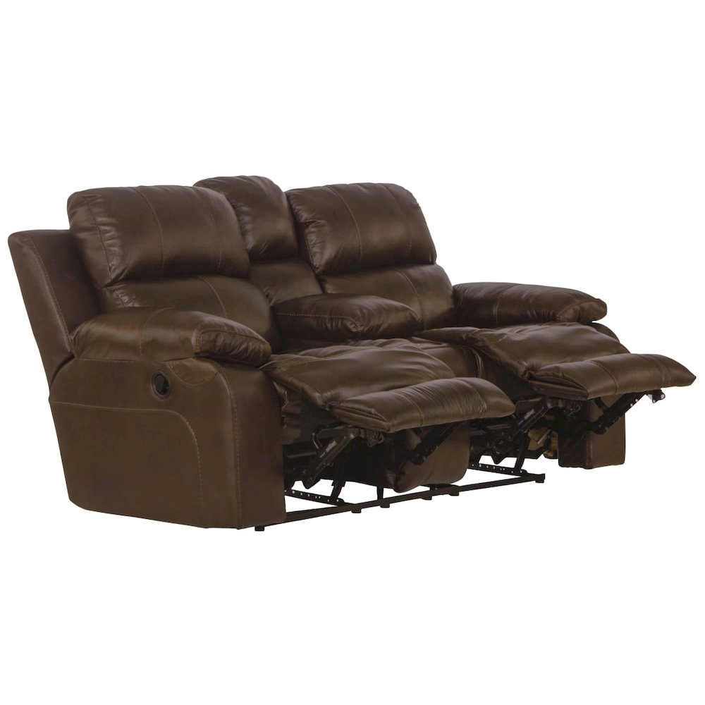 Positano Italian Top Grain Leather Match Reclining Console Loveseat