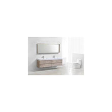 Bliss 80" Double  Sink Butternut Wall Mount Modern Bathroom Vanity