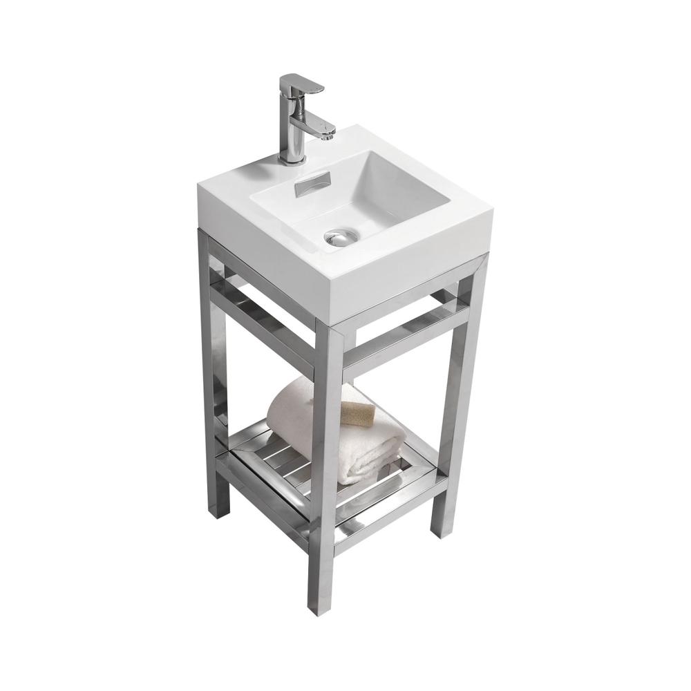 Cisco 16" Stainless Steel Console with Acrylic Sink - Chrome