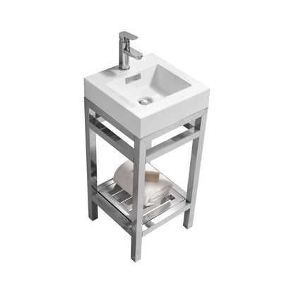 Cisco 16" Stainless Steel Console with Acrylic Sink - Chrome