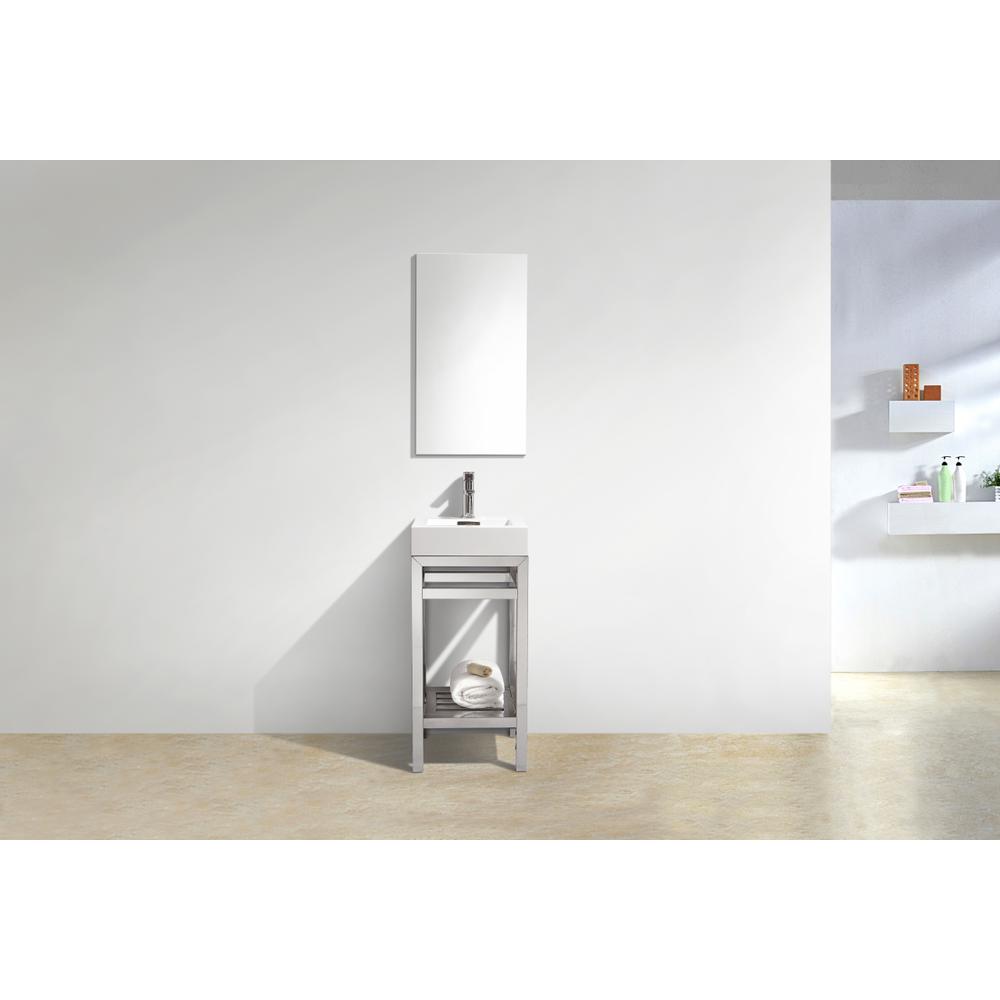 Cisco 16" Stainless Steel Console with Acrylic Sink - Chrome
