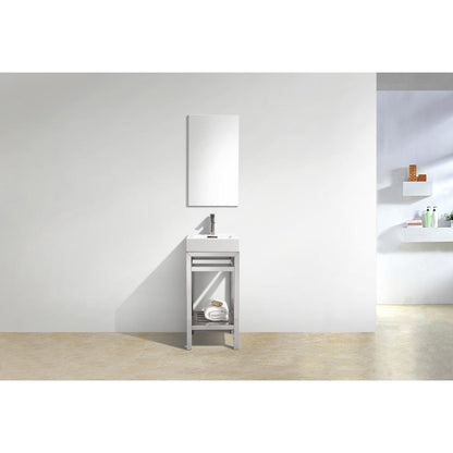 Cisco 16" Stainless Steel Console with Acrylic Sink - Chrome