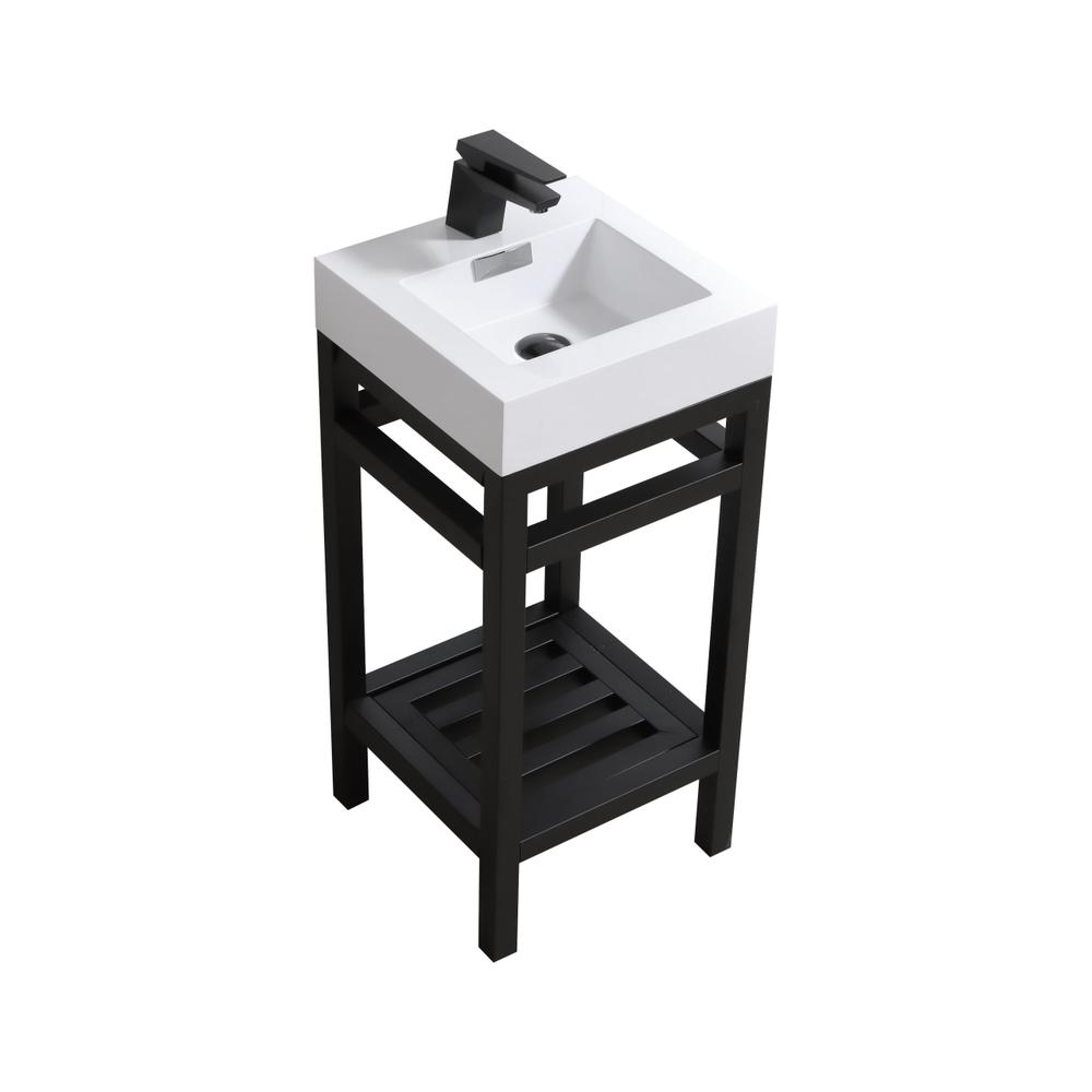 Cisco 16" Stainless Steel Console with Acrylic Sink - Matt Black