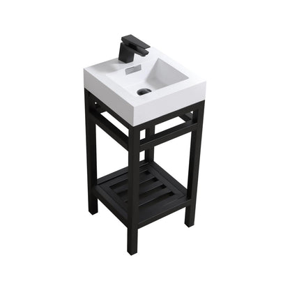 Cisco 16" Stainless Steel Console with Acrylic Sink - Matt Black