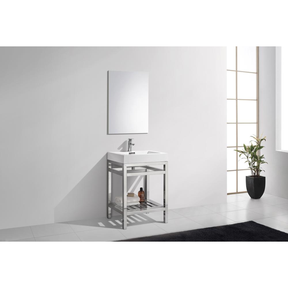 Cisco 24" Stainless Steel Console with Acrylic Sink - Chrome