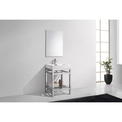 Cisco 24" Stainless Steel Console with Acrylic Sink - Chrome