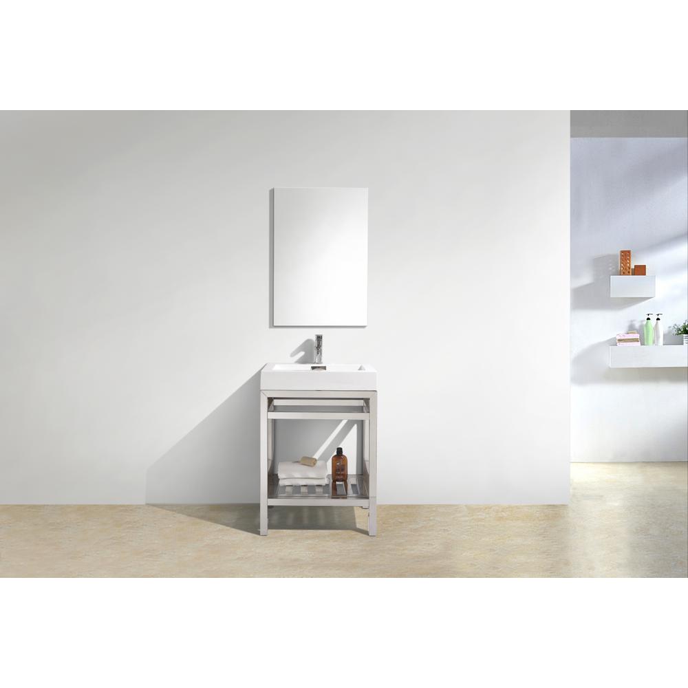 Cisco 24" Stainless Steel Console with Acrylic Sink - Chrome