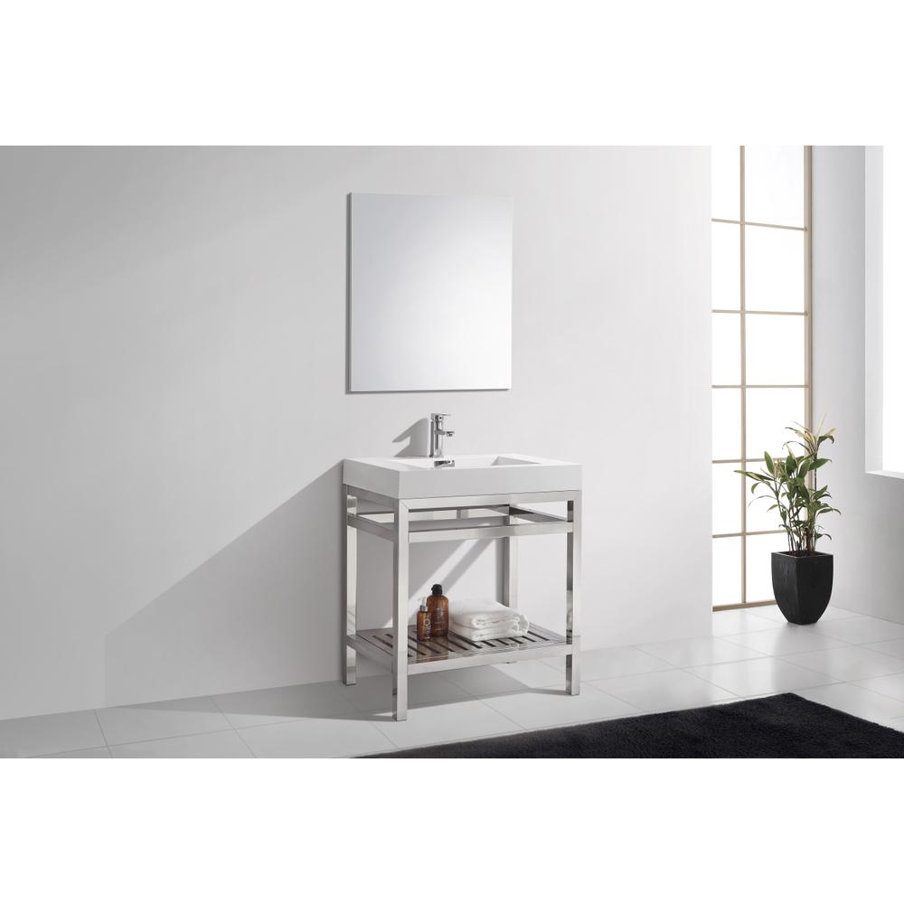 Cisco 30" Stainless Steel Console with Acrylic Sink - Chrome