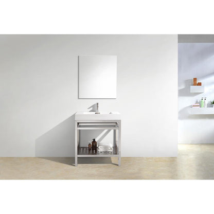 Cisco 30" Stainless Steel Console with Acrylic Sink - Chrome