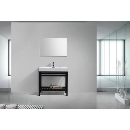 Cisco 36" Stainless Steel Console with Acrylic Sink - Matt Black