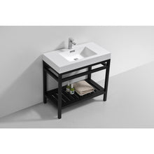 Cisco 36" Stainless Steel Console with Acrylic Sink - Matt Black