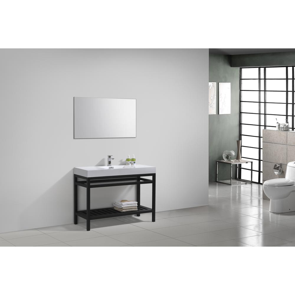Cisco 48" Stainless Steel Console with Acrylic Sink - Matt Black