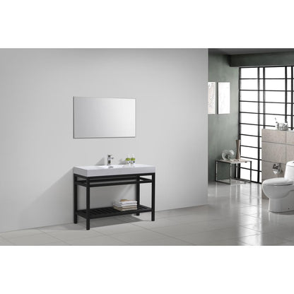Cisco 48" Stainless Steel Console with Acrylic Sink - Matt Black