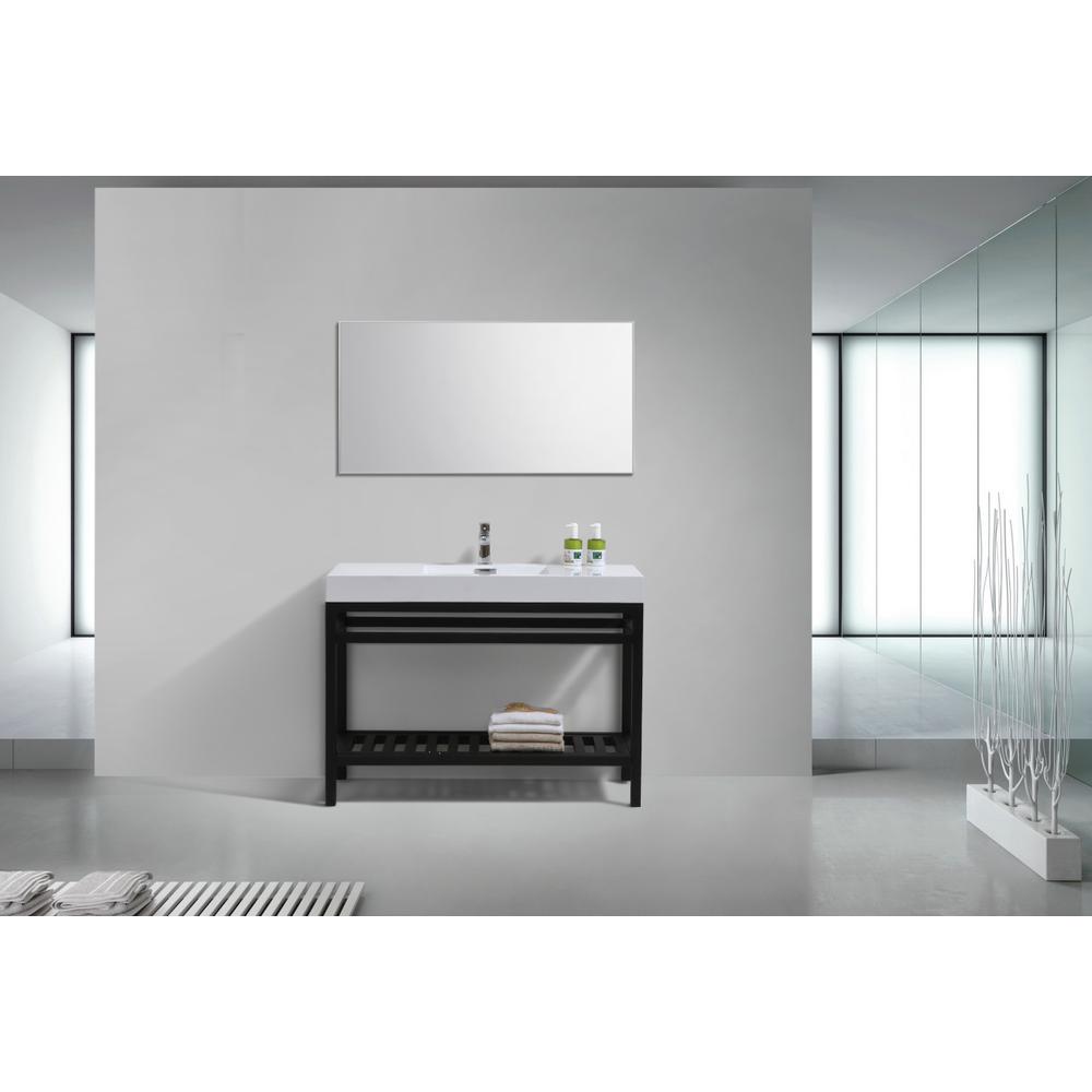 Cisco 48" Stainless Steel Console with Acrylic Sink - Matt Black