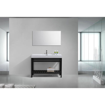 Cisco 48" Stainless Steel Console with Acrylic Sink - Matt Black