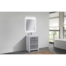 24″ Ash Gray Modern Bathroom Vanity with White Quartz Counter-Top