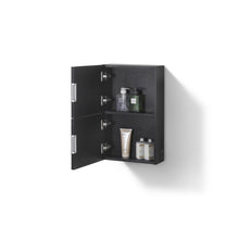 14" Wide by 24" High Linen Side Cabinet With One Door in Black Wood Finish