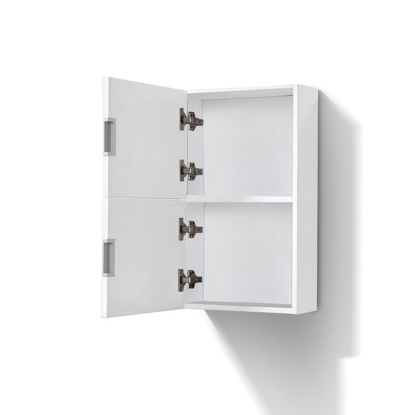 14" Wide by 24" High Linen Side Cabinet With One Door in Gloss White Finish