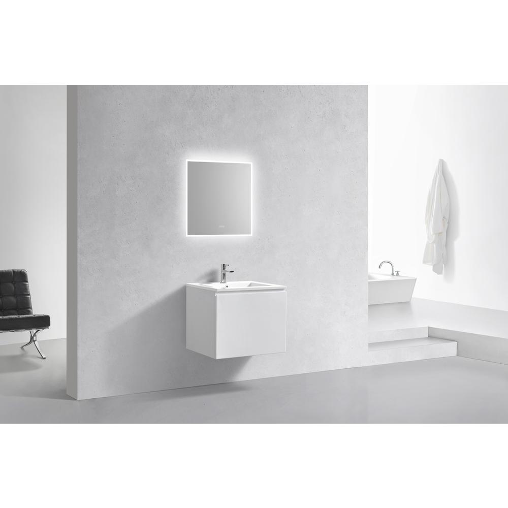 Balli 24'' Wall Mount Modern Bathroom Vanity in Gloss White Finish