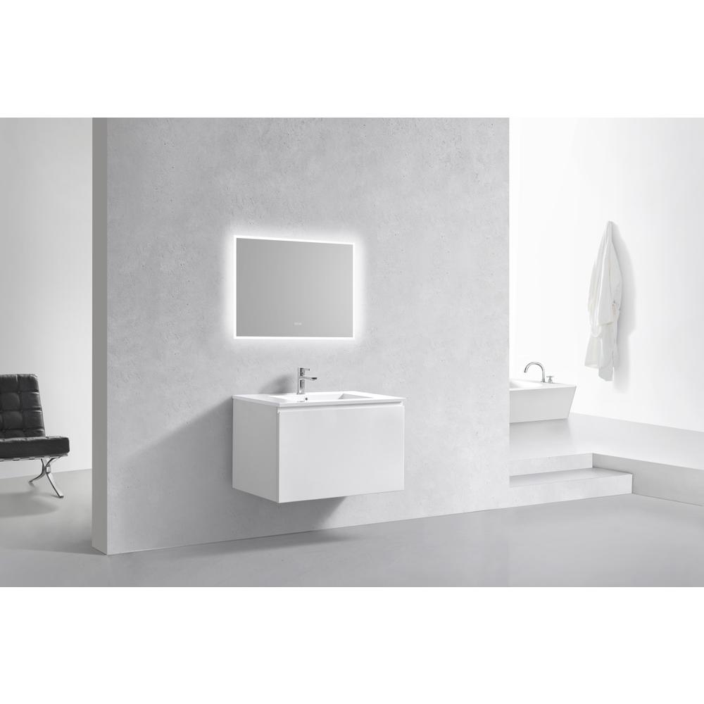Balli 32'' Wall Mount Modern Bathroom Vanity in Gloss White Finish