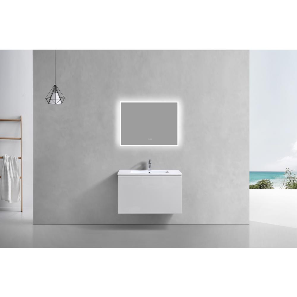 Balli 32'' Wall Mount Modern Bathroom Vanity in Gloss White Finish