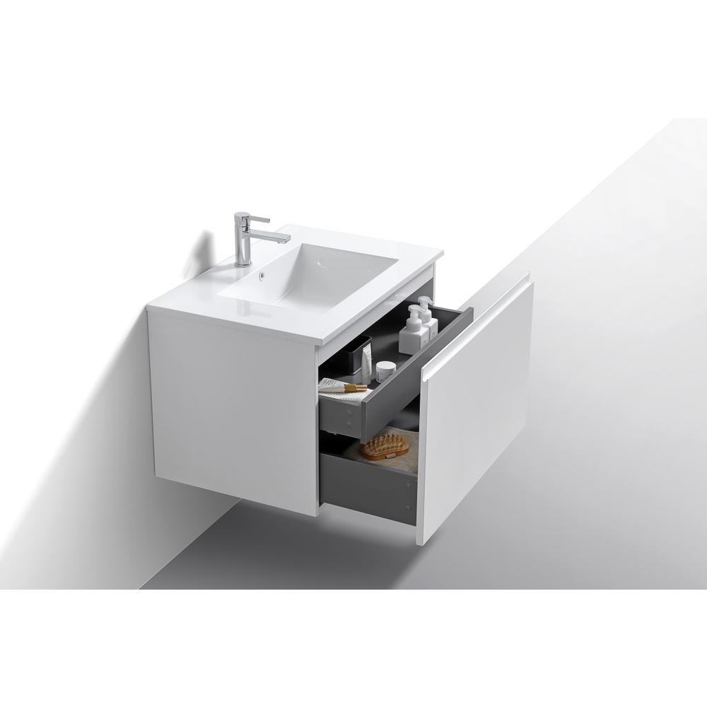 Balli 32'' Wall Mount Modern Bathroom Vanity in Gloss White Finish