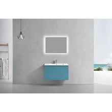 Balli 32'' Wall Mount Modern Bathroom Vanity in Teal Green Finish