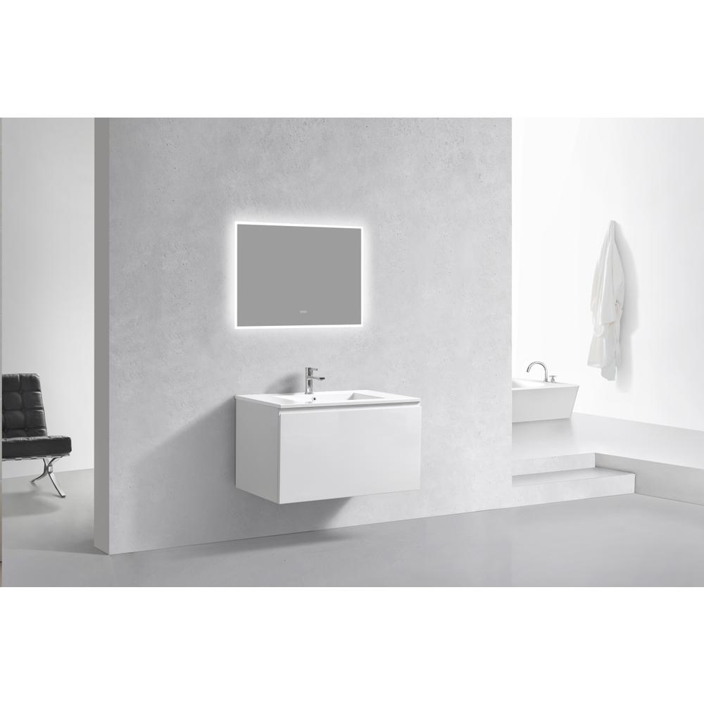 Balli 36'' Wall Mount Modern Bathroom Vanity in Gloss White Finish