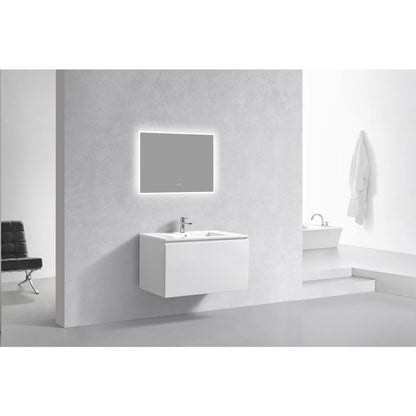 Balli 36'' Wall Mount Modern Bathroom Vanity in Gloss White Finish