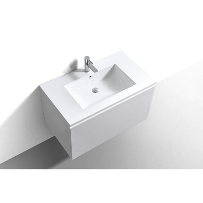 Balli 36'' Wall Mount Modern Bathroom Vanity in Gloss White Finish