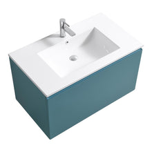 Balli 36'' Wall Mount Modern Bathroom Vanity in Teal Green Finish