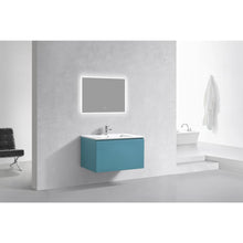 Balli 36'' Wall Mount Modern Bathroom Vanity in Teal Green Finish