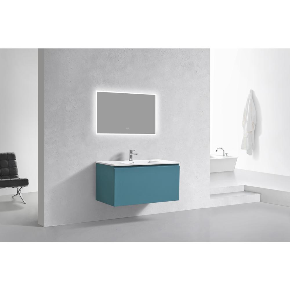Balli 40'' Wall Mount Modern Bathroom Vanity in Teal Green Finish