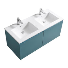 Balli 48'' Double Sink Wall Mount Modern Bathroom Vanity in Teal Green Finish