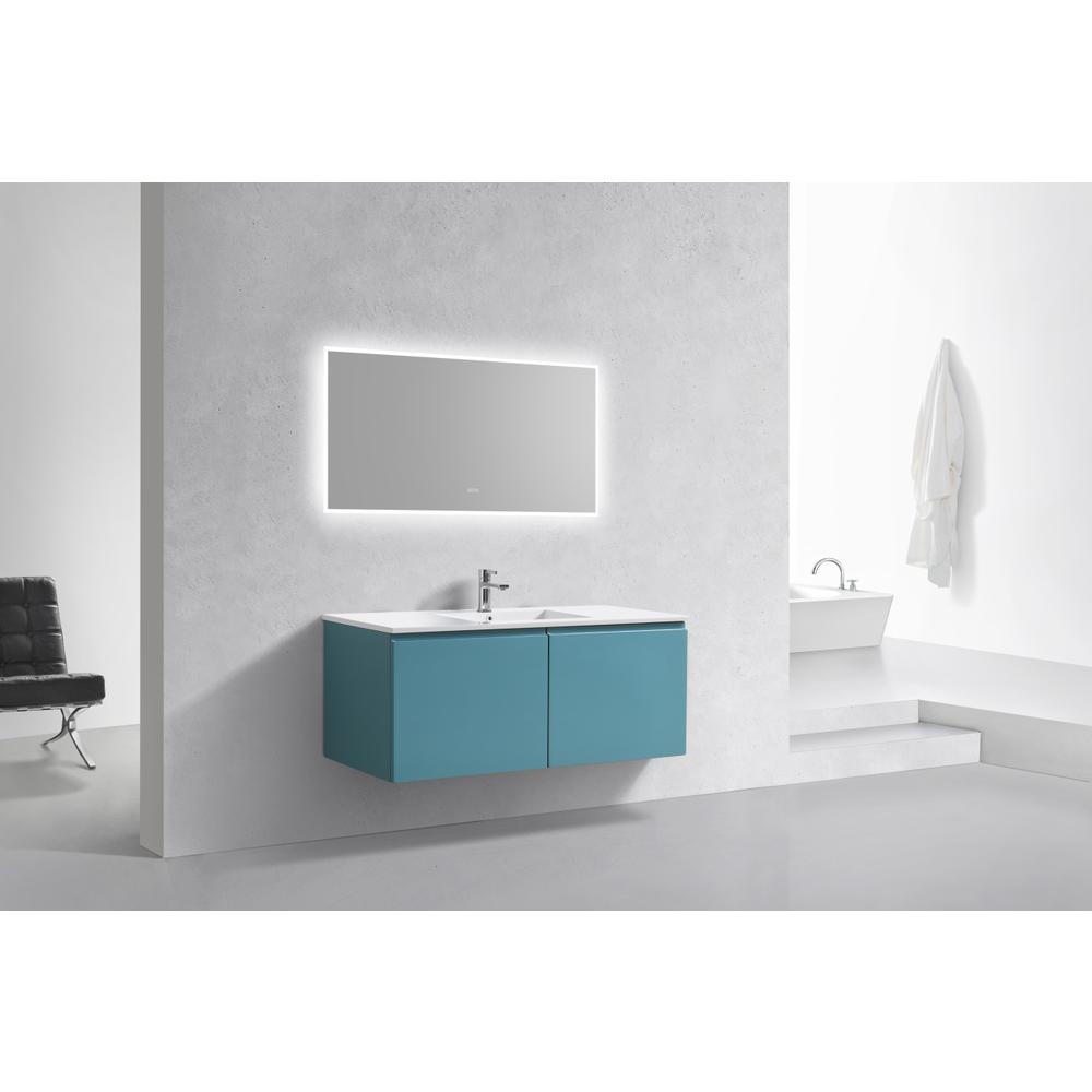 Balli 48'' Single Sink Wall Mount Modern Bathroom Vanity in Teal Green Finish