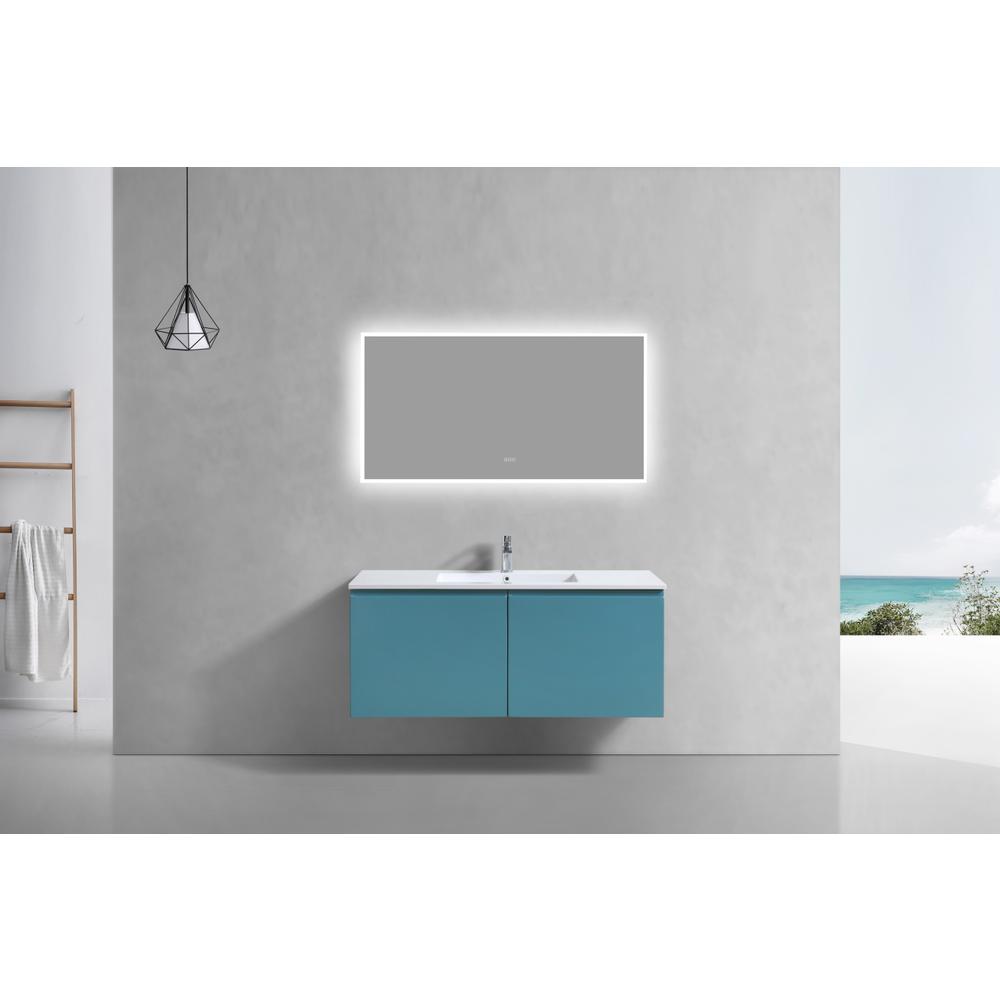 Balli 48'' Single Sink Wall Mount Modern Bathroom Vanity in Teal Green Finish