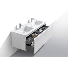 Balli 60'' Double Sink Wall Mount Modern Bathroom Vanity in Gloss White Finish