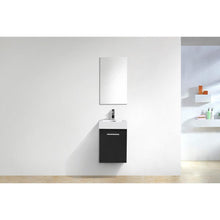 Bliss 16" Black Wall Mount Modern Bathroom Vanity